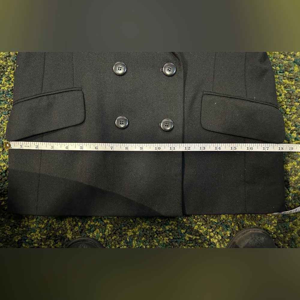 Vintage JH Collectibles Petites Double-Breasted Wool Blazer Black Size 4P - Picture 12 of 13